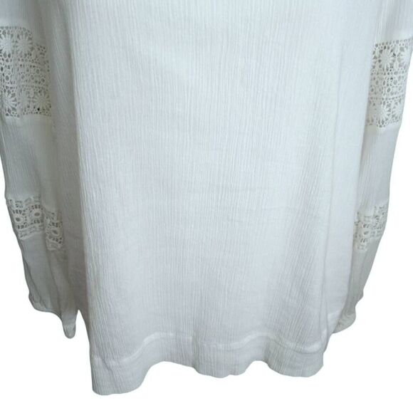 ELLA RAFAELLA WHITE EMBROIDERED PUFF LONG SLEEVE BLOUSES SZ.M EUC. - Picture 7 of 11